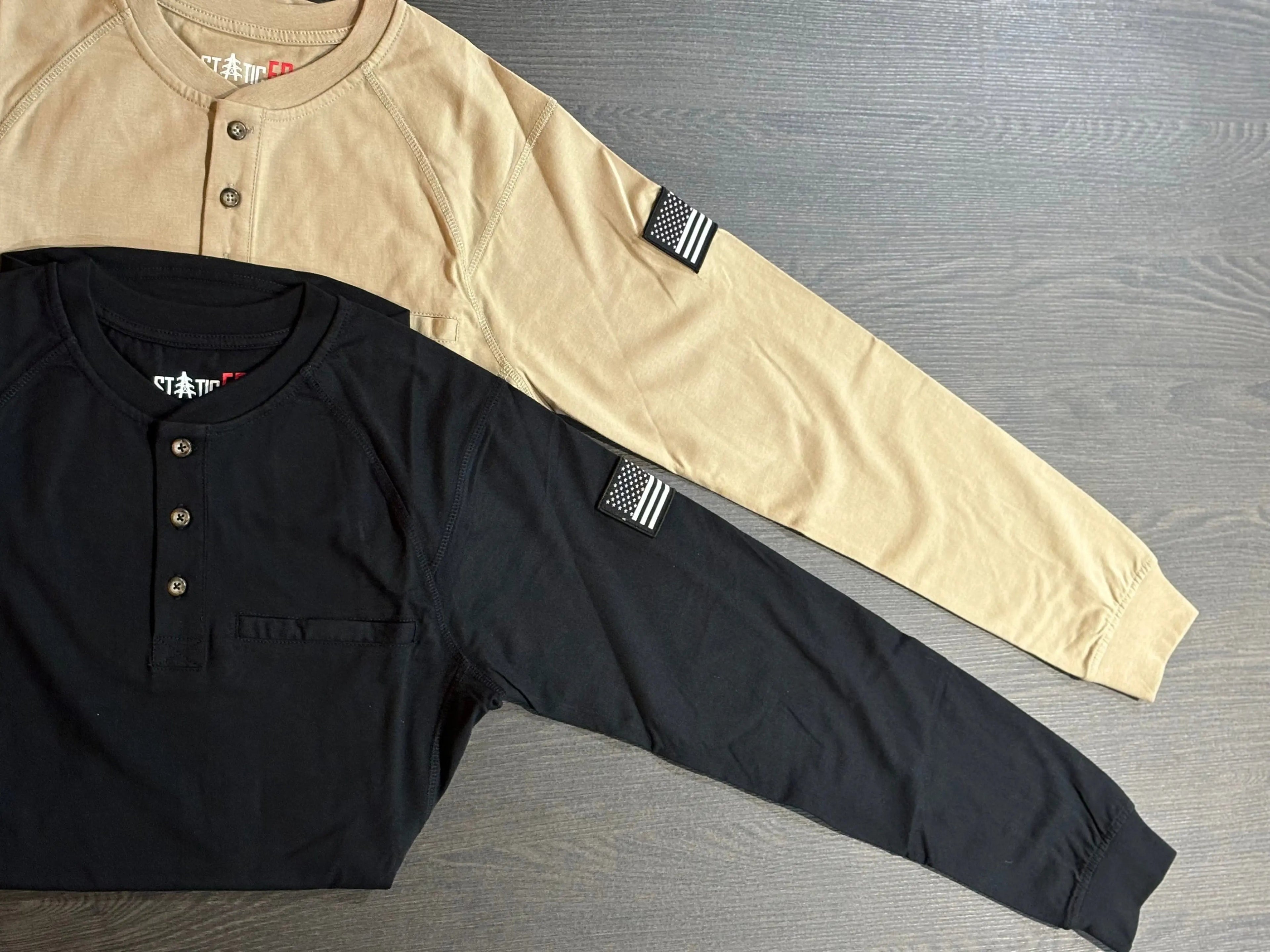 FR 3-Button Henley Shirt - Tan - P's One-Stop Shop 