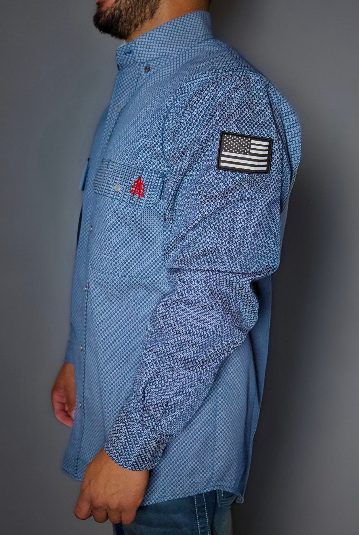 FR Pearl Snap Work Shirt - Conqueror Navy - P's One-Stop Shop 