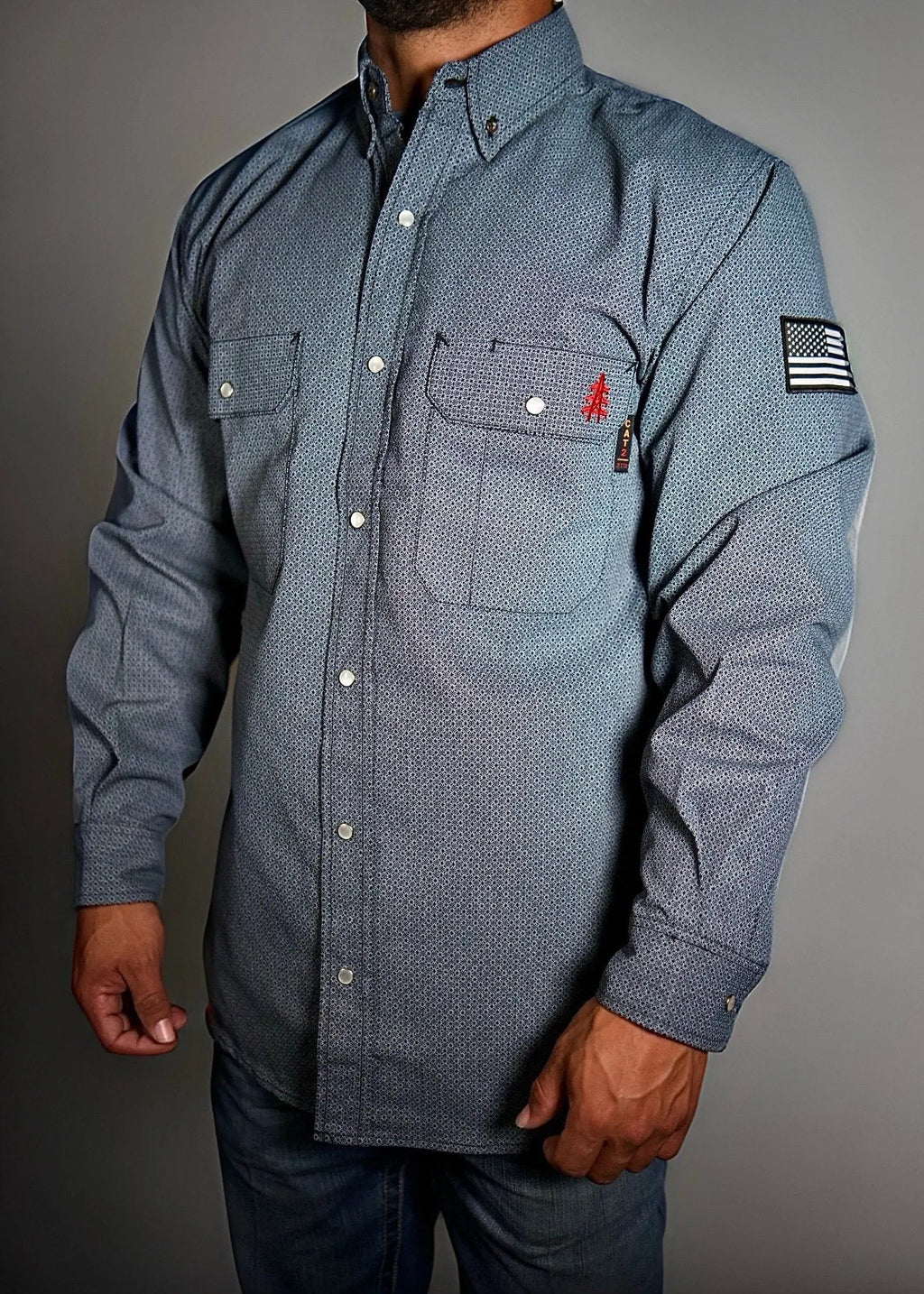 FR Pearl Snap Work Shirt - Forged Gray - P's One-Stop Shop 