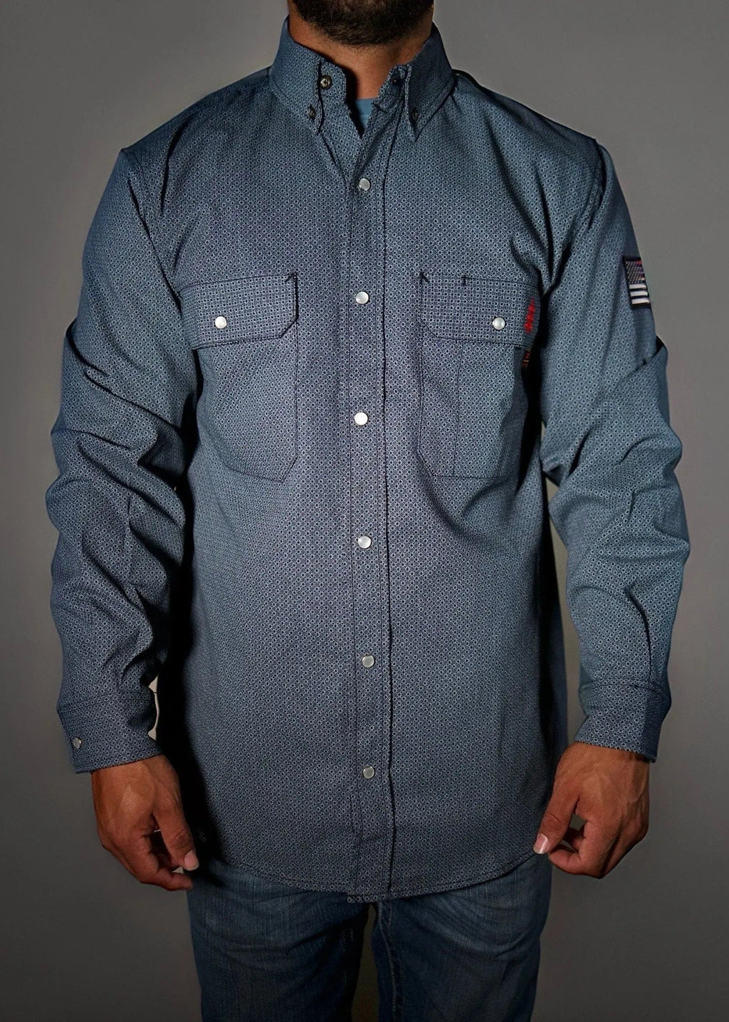 FR Pearl Snap Work Shirt - Forged Gray - P's One-Stop Shop 