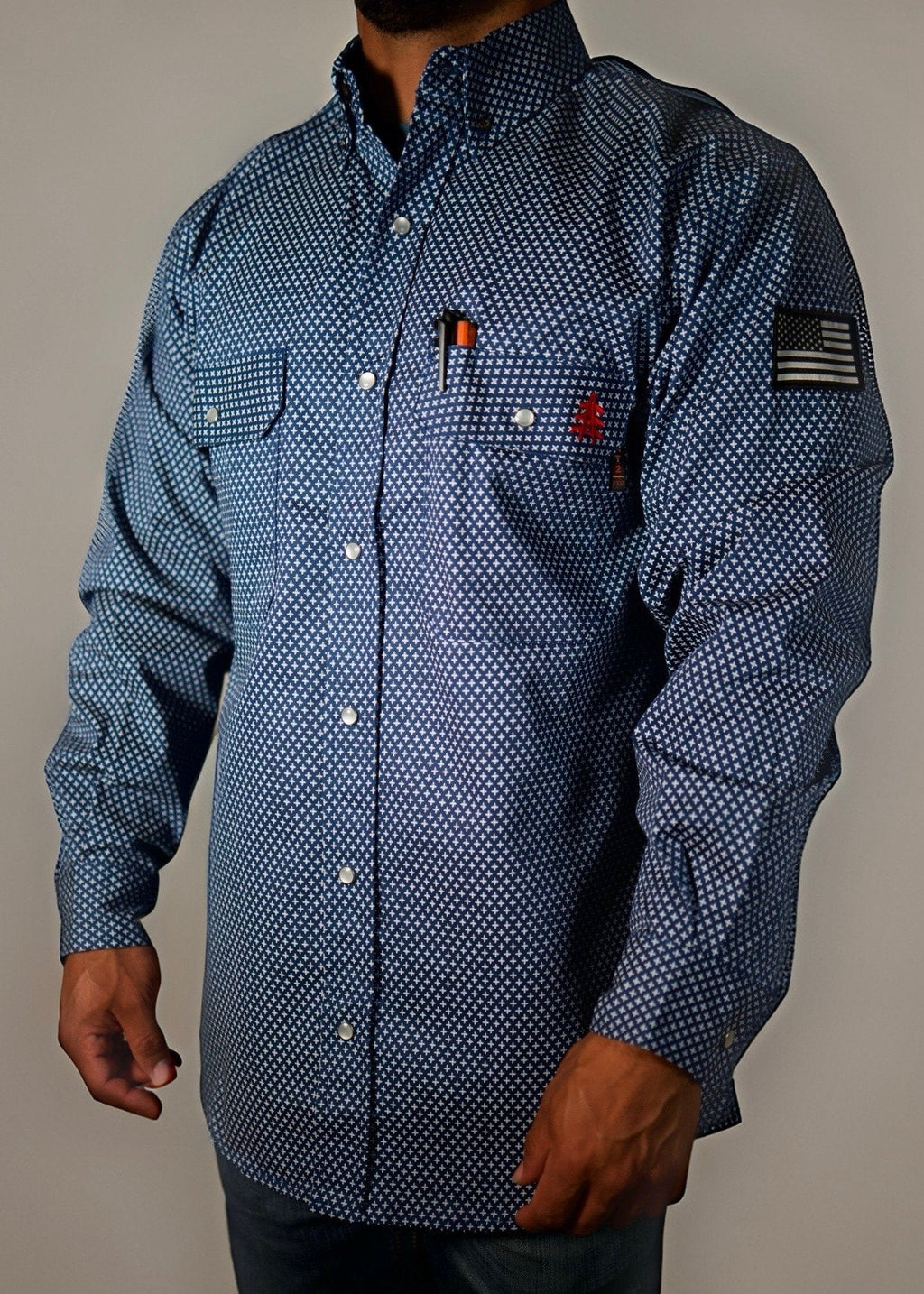 FR Pearl Snap Work Shirt - Honor Navy - P's One-Stop Shop 