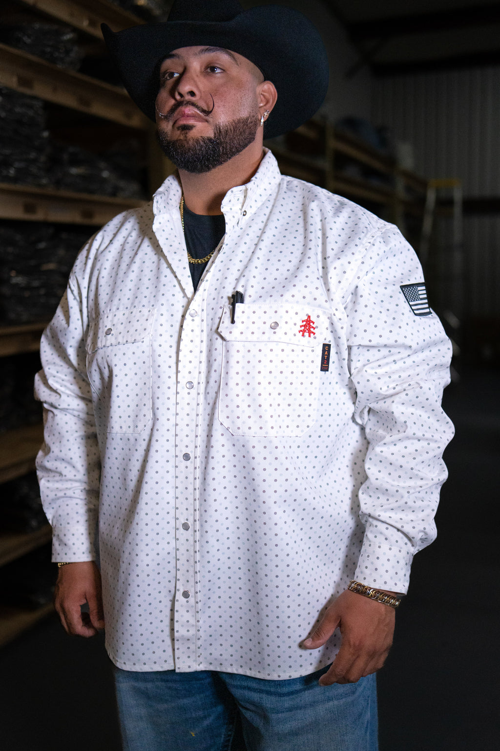 FR Pearl Snap Work Shirt - Phantom White - P's One-Stop Shop 