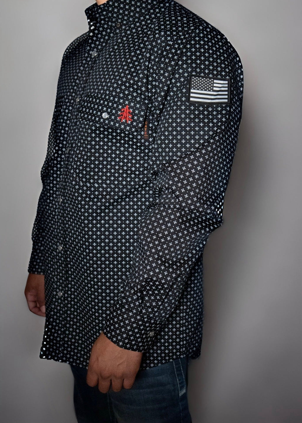 FR Pearl Snap Work Shirt - Reaper Black - P's One-Stop Shop 