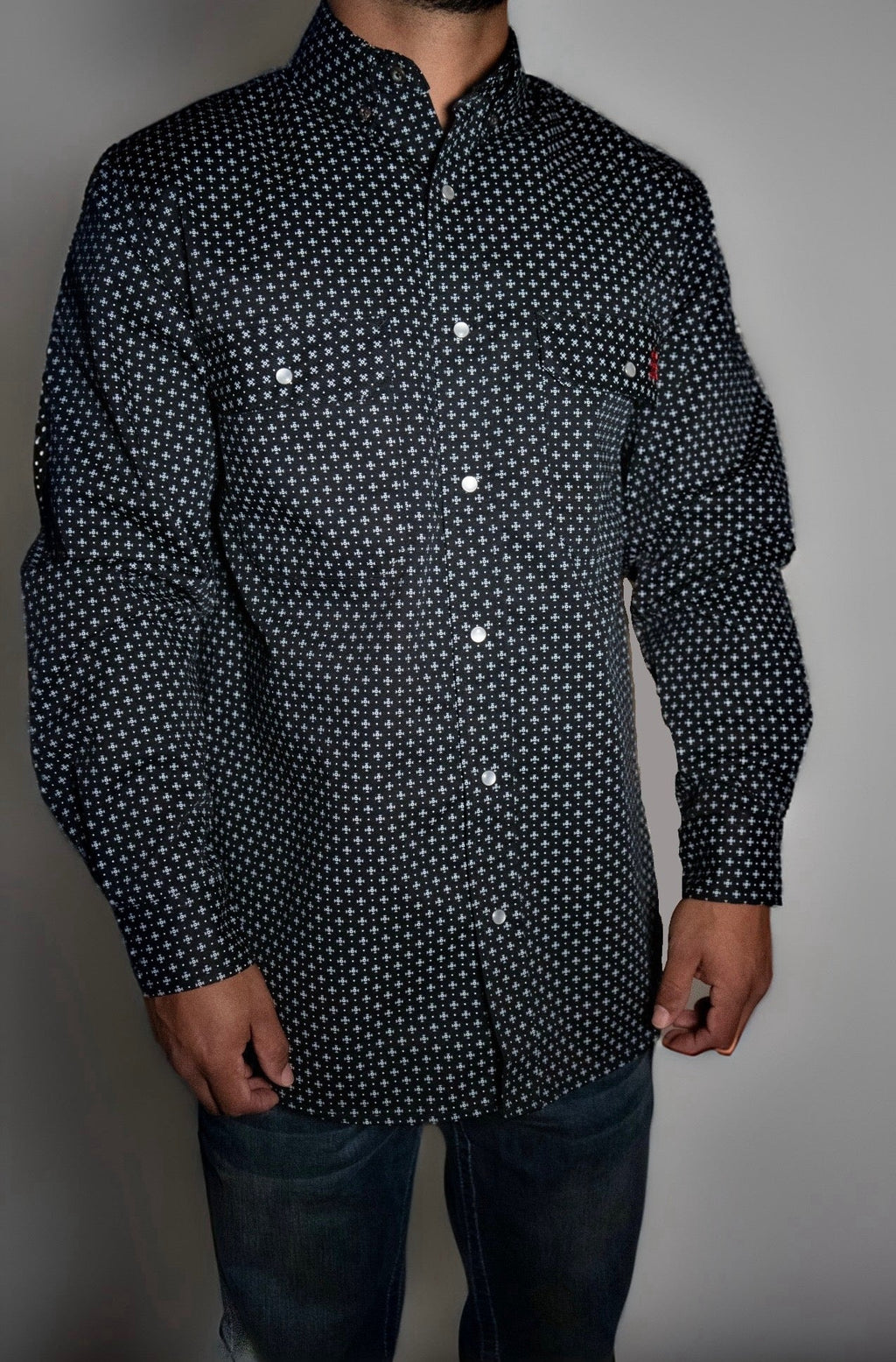 FR Pearl Snap Work Shirt - Reaper Black - P's One-Stop Shop 