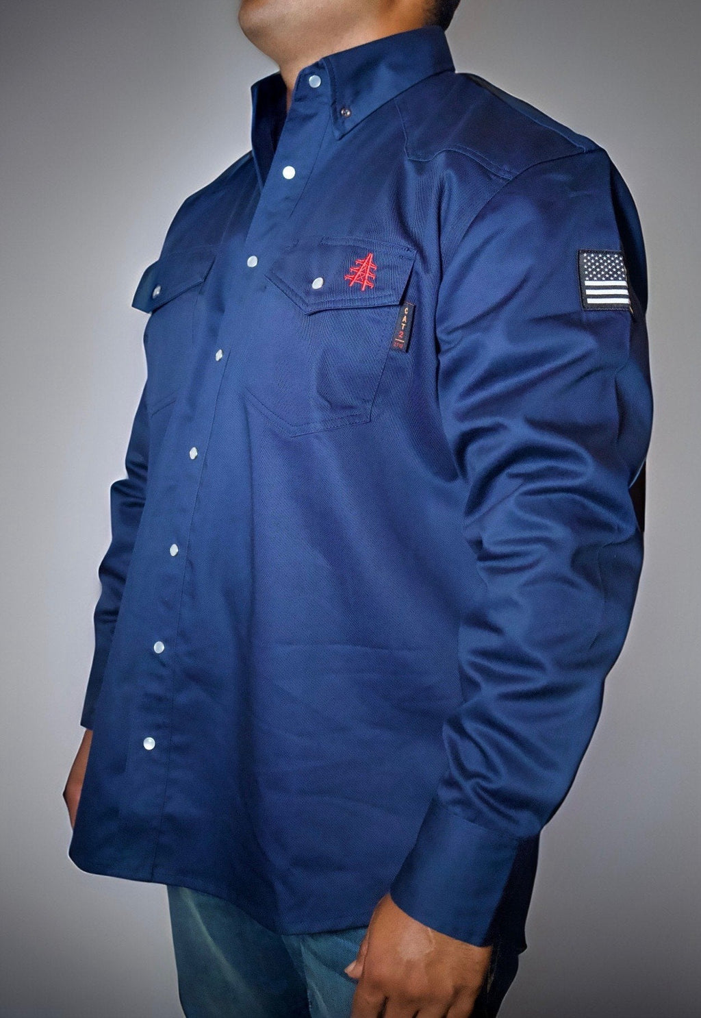 FR Western Style Pearl snap - Navy - P's One-Stop Shop 