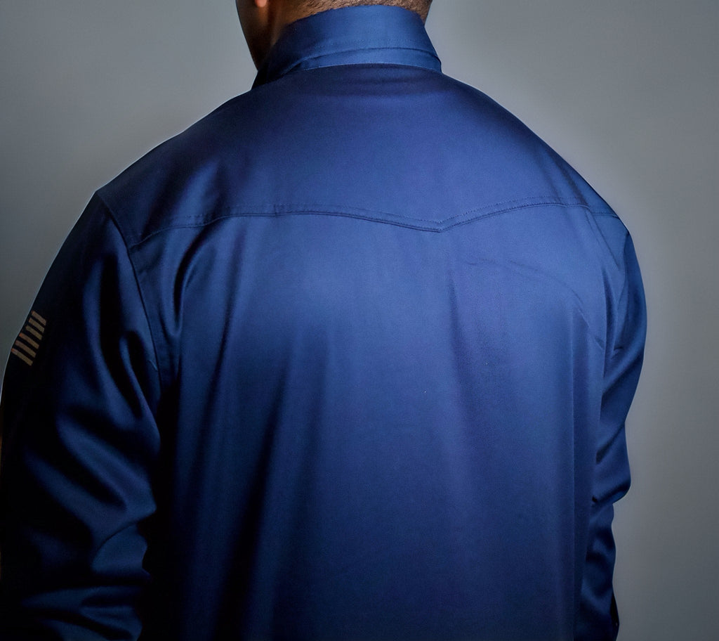 FR Western Style Pearl snap - Navy - P's One-Stop Shop 