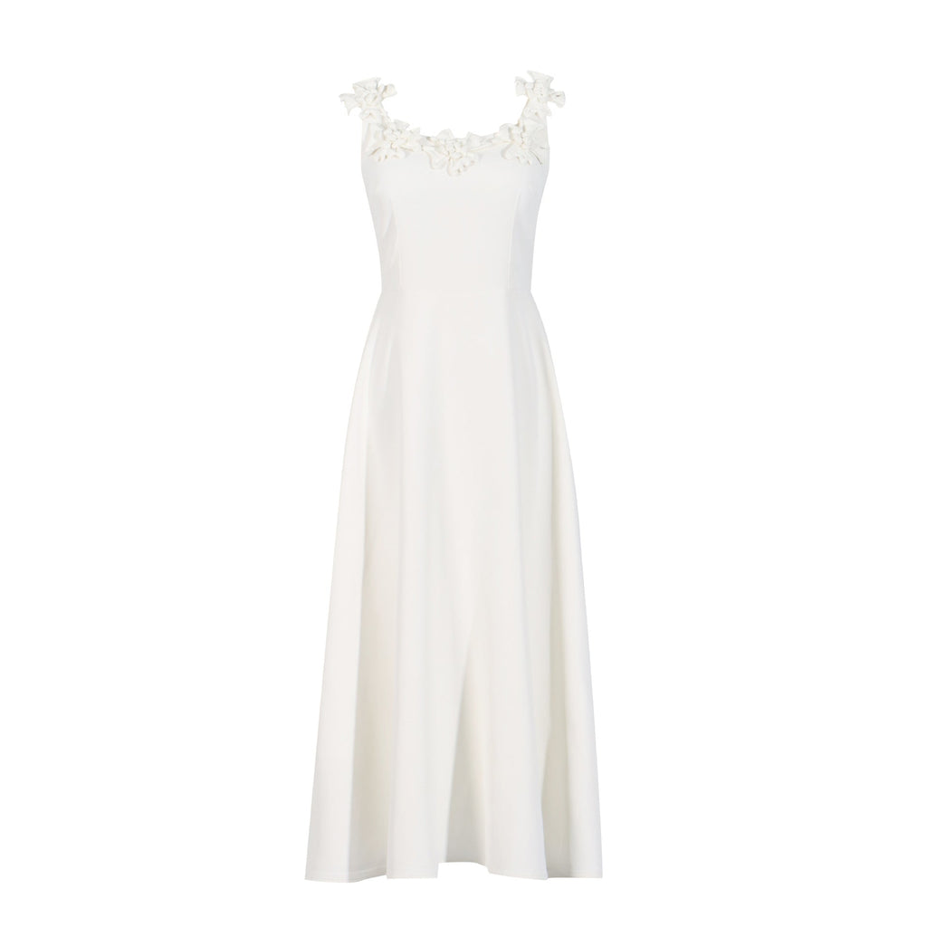 Fall Elegant Elegant Sweet Heavy Industry Three Dimensional Floral Long Patchwork Strap Dress for Women - P's One-Stop Shop 