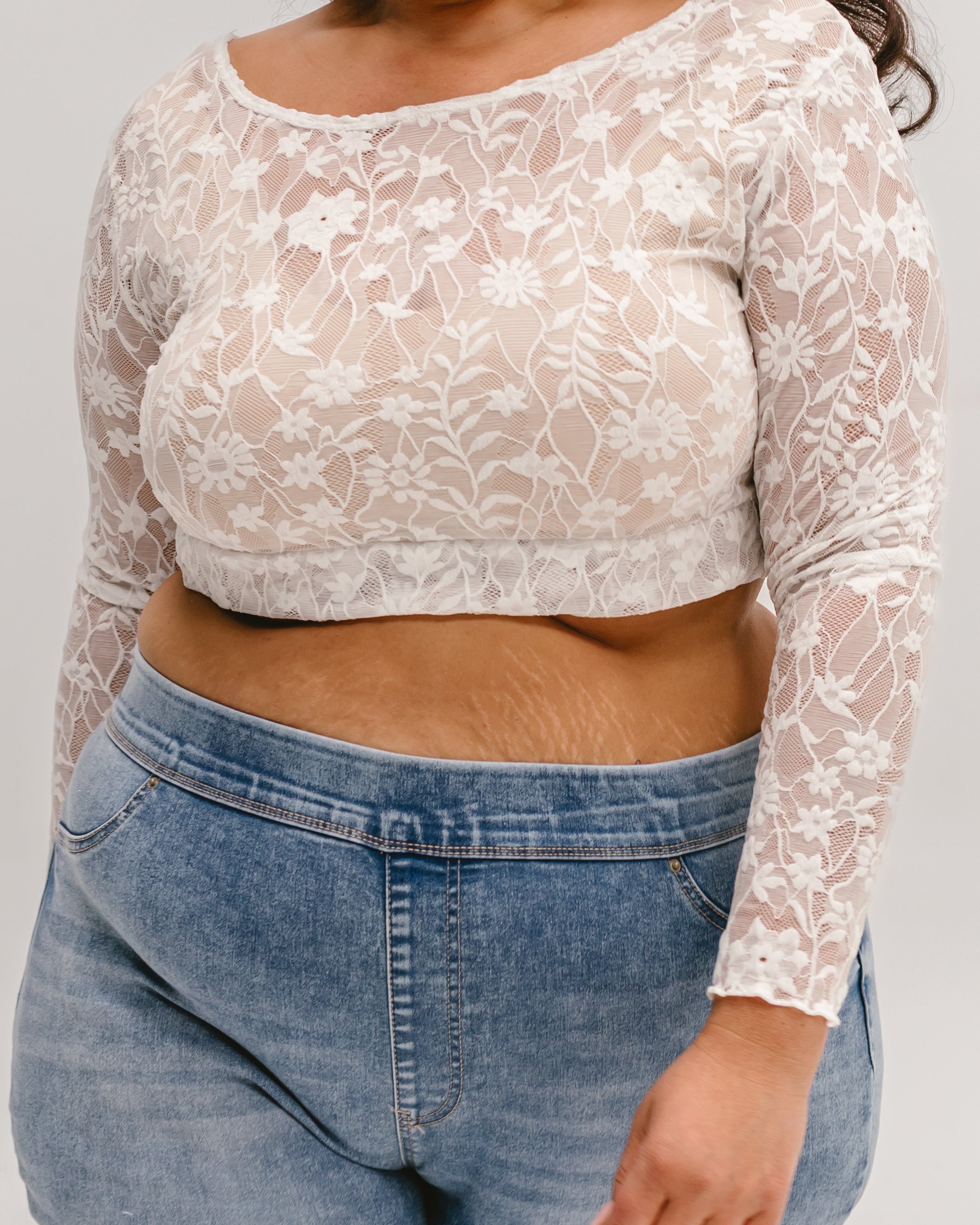 Full Lace Long-Sleeved Halftee - P's One-Stop Shop 