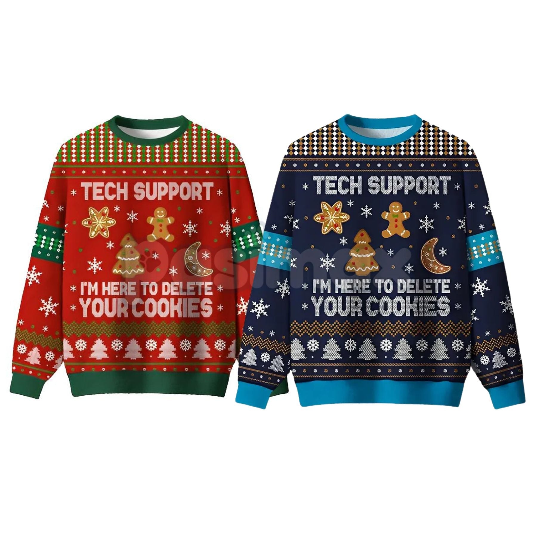 Geeksoutfit Retro Geek Sweater Ugly Christmas Jumper, Crew Neck Long Sleeve Holiday Knitwear for Men & Women - P's One-Stop Shop 