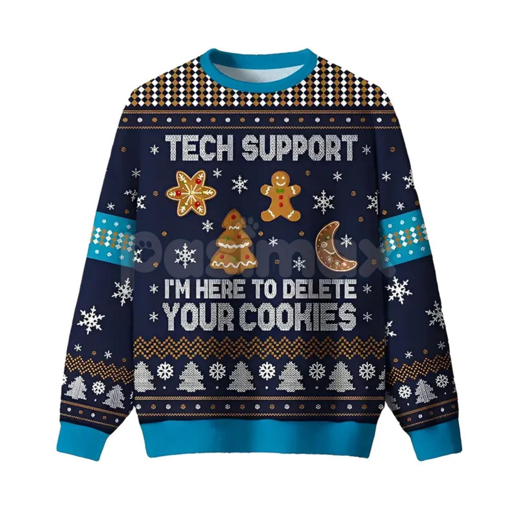 Geeksoutfit Retro Geek Sweater Ugly Christmas Jumper, Crew Neck Long Sleeve Holiday Knitwear for Men & Women - P's One-Stop Shop 