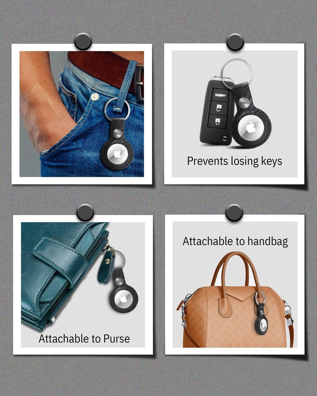 Genuine Leather Air Tag Key Chain - P's One-Stop Shop 