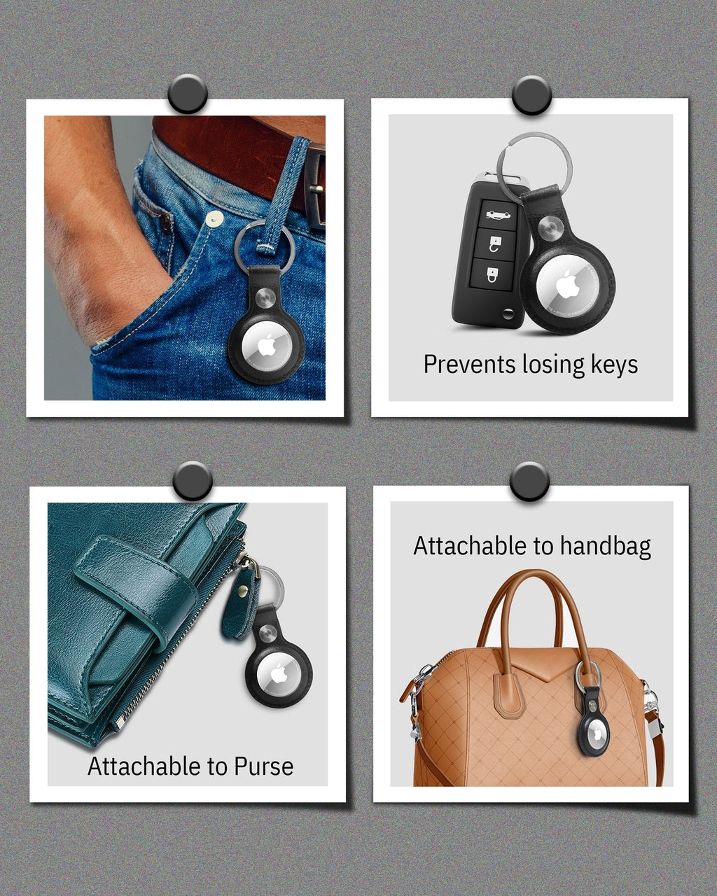 Genuine Leather Air Tag Key Chain - P's One-Stop Shop 