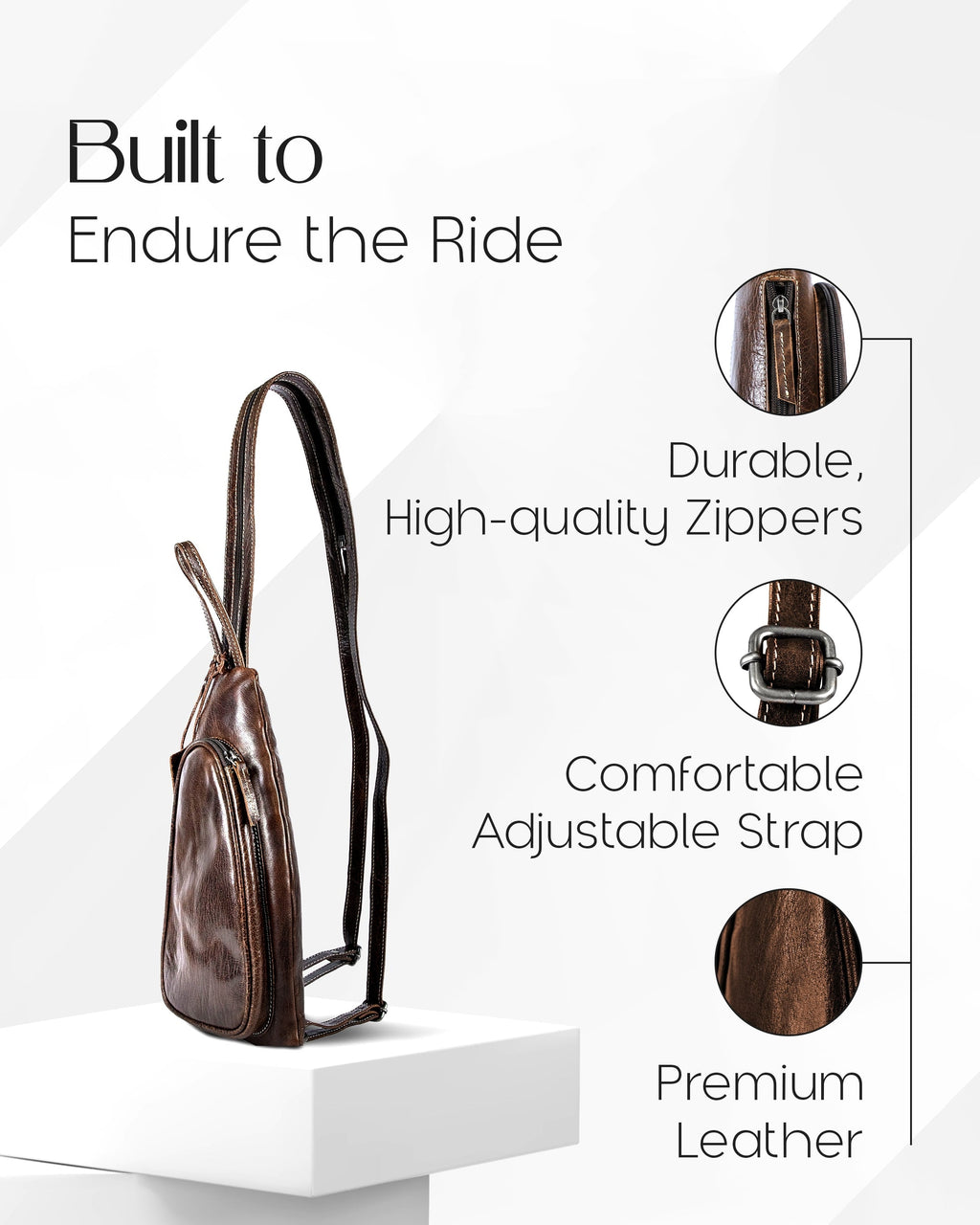 Genuine Leather Bikers Sling Bag - P's One-Stop Shop 