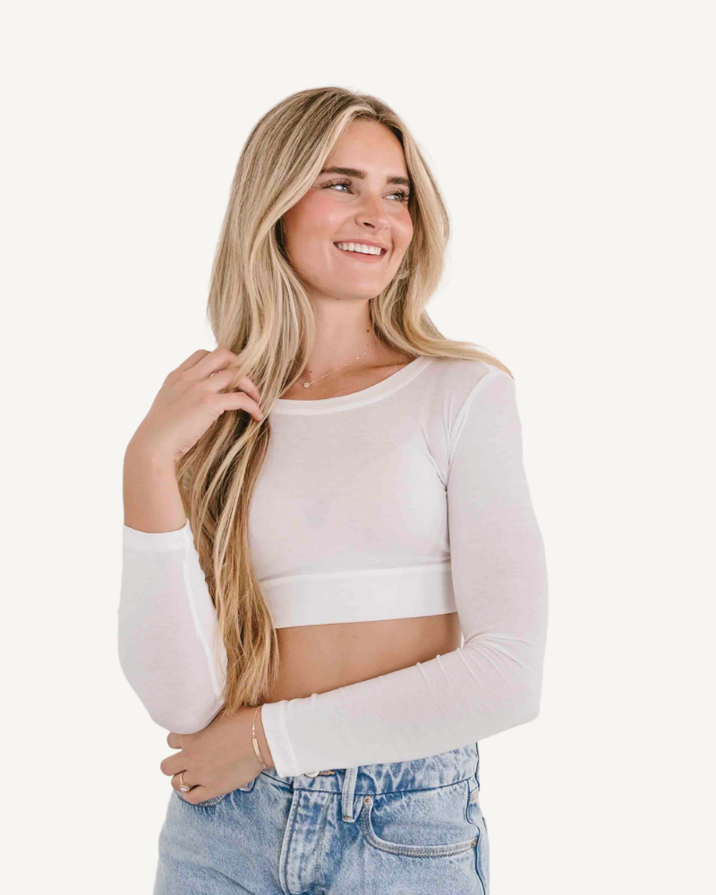 Mezza Maglia a Maniche Lunghe Girocollo
