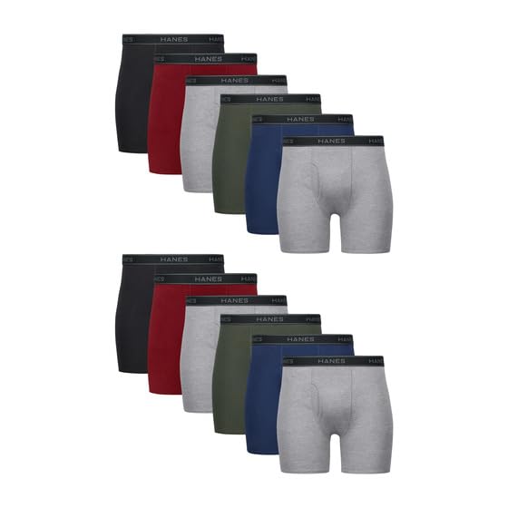 Hanes mens Underwear Boxer Briefs Pack, Cool & Breathable Cotton Moisture-wicking Underwear for Men, No Ride Up - P's One-Stop Shop 