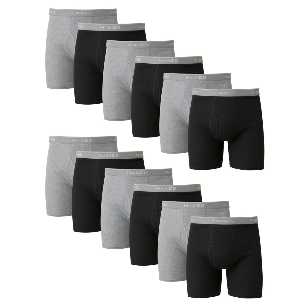 Hanes mens Underwear Boxer Briefs Pack, Cool & Breathable Cotton Moisture-wicking Underwear for Men, No Ride Up - P's One-Stop Shop 