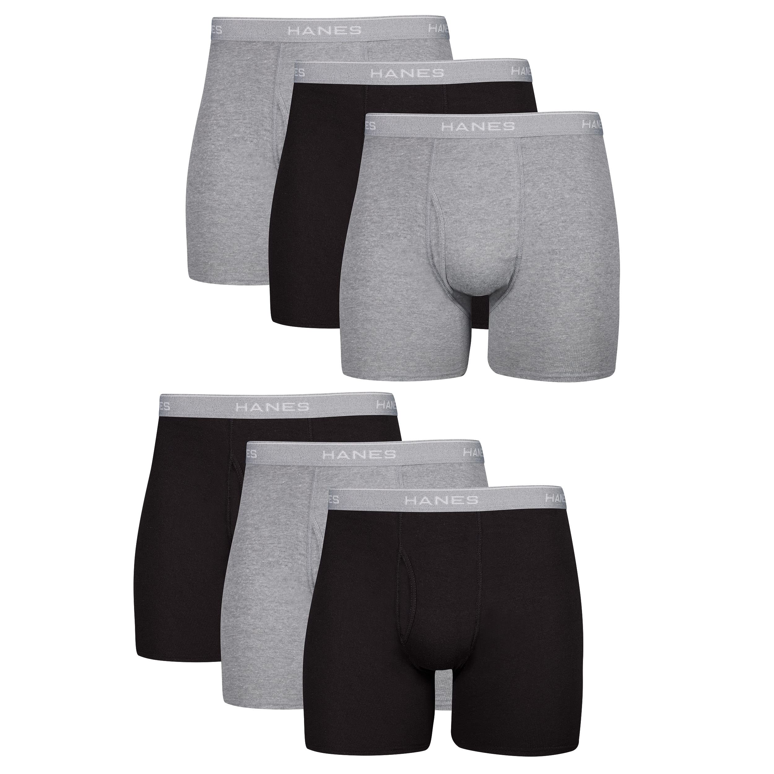 Hanes mens Underwear Boxer Briefs Pack, Cool & Breathable Cotton Moisture-wicking Underwear for Men, No Ride Up - P's One-Stop Shop 
