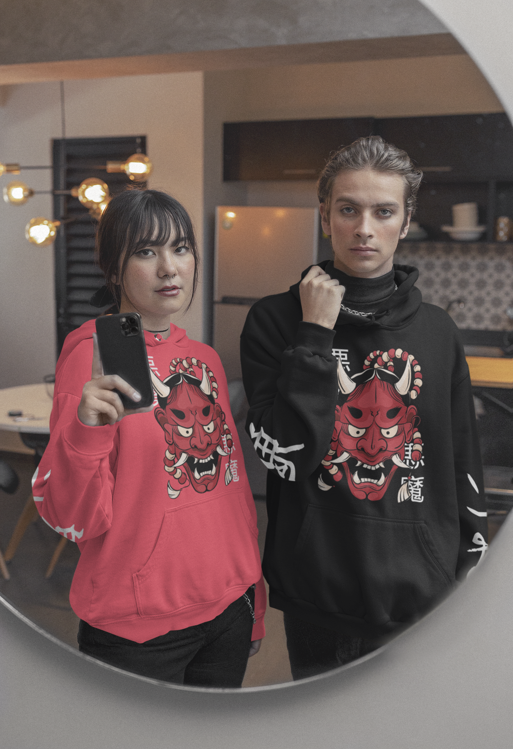 Hannya Demon Mask Hoodie - P's One-Stop Shop 