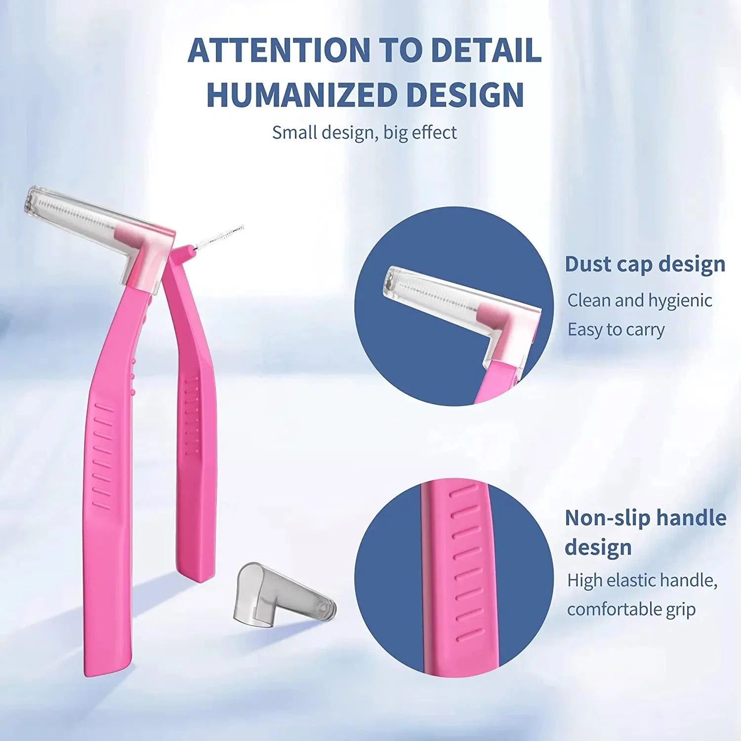 Interdental Brush 20-Pack - Soft Mini Brushes with Dust Cover for Orthodontic and Dental Cleaning - P's One-Stop Shop 