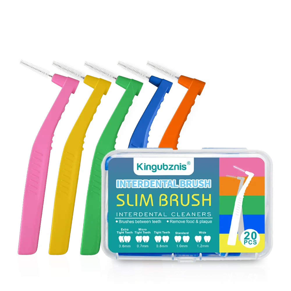 Kingubznis 20pcs  Interdental Brush For Dental Orthodontics Clean Between Teeth Cleaning Tools Soft Mini Brush With Dust Cover - P's One-Stop Shop 