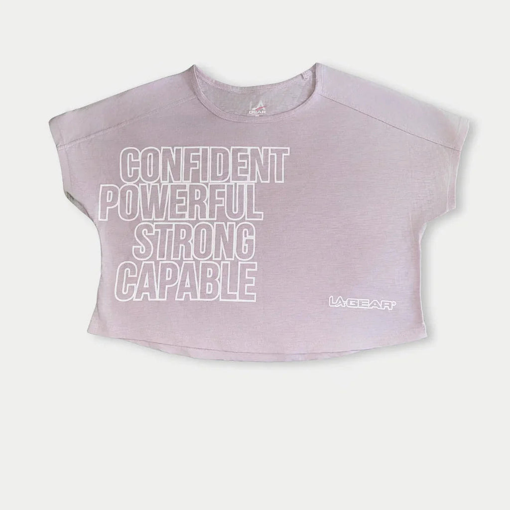 LA Gear Women’s Cropped Logo Tee | Lavender-Pink - P's One-Stop Shop 