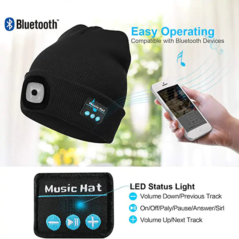LED Hat With Stereo Headset - P's One-Stop Shop 