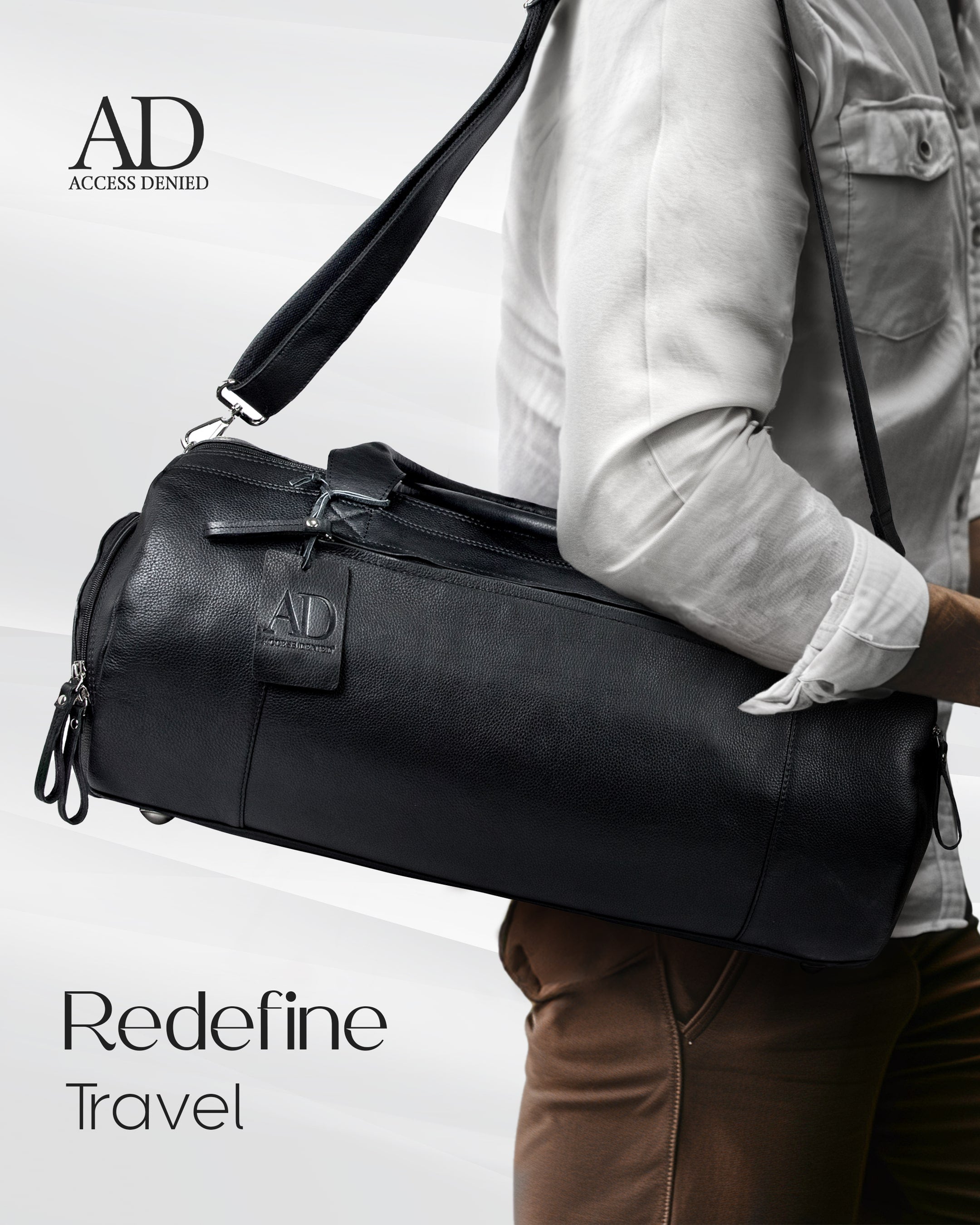 Leather Travel Duffel Bag - P's One-Stop Shop 