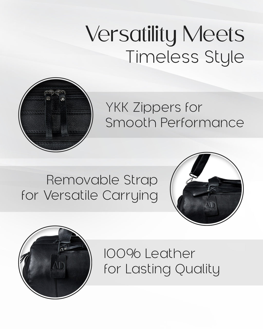 Leather Travel Duffel Bag - P's One-Stop Shop 