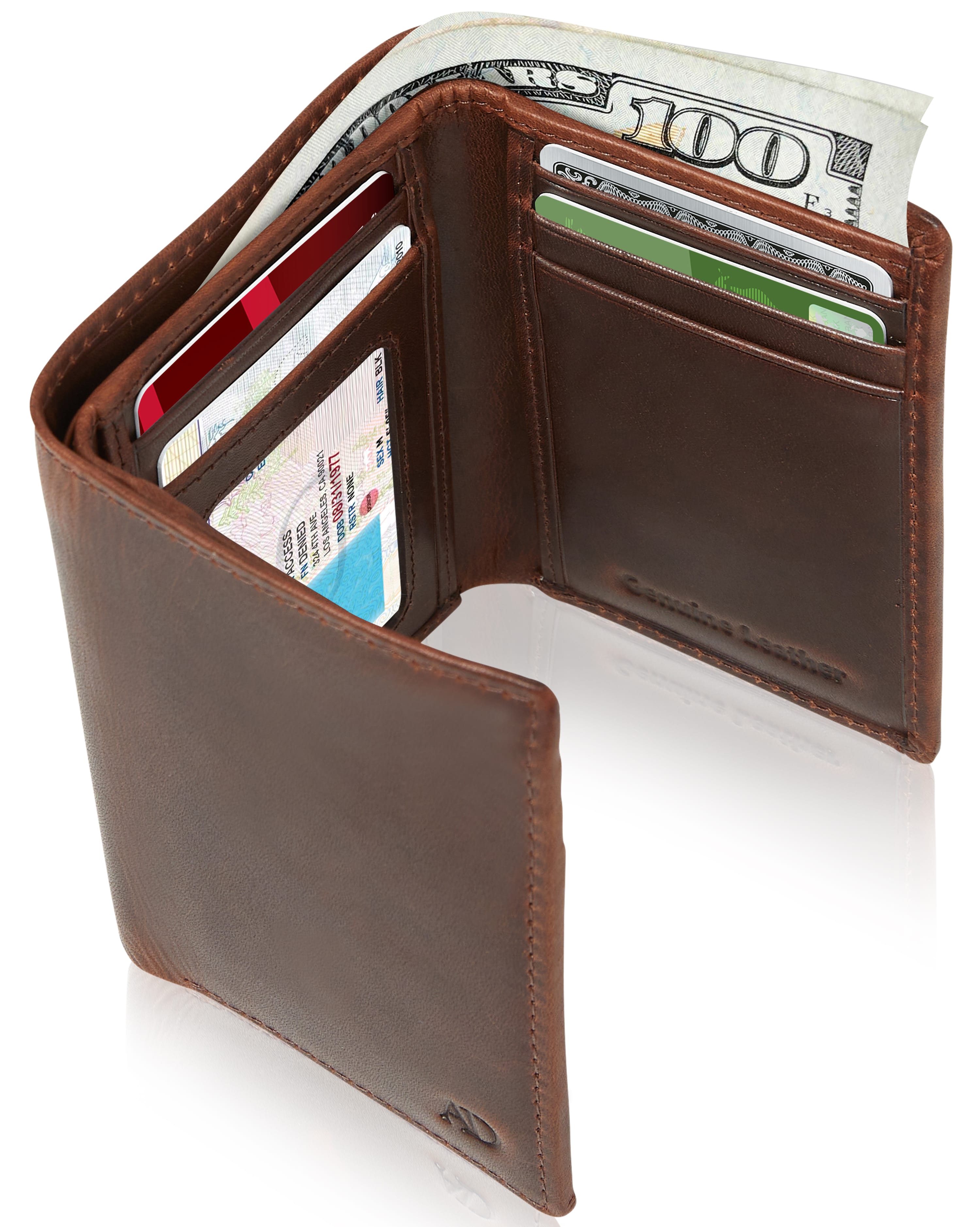 Leather Trifold Wallet - P's One-Stop Shop 
