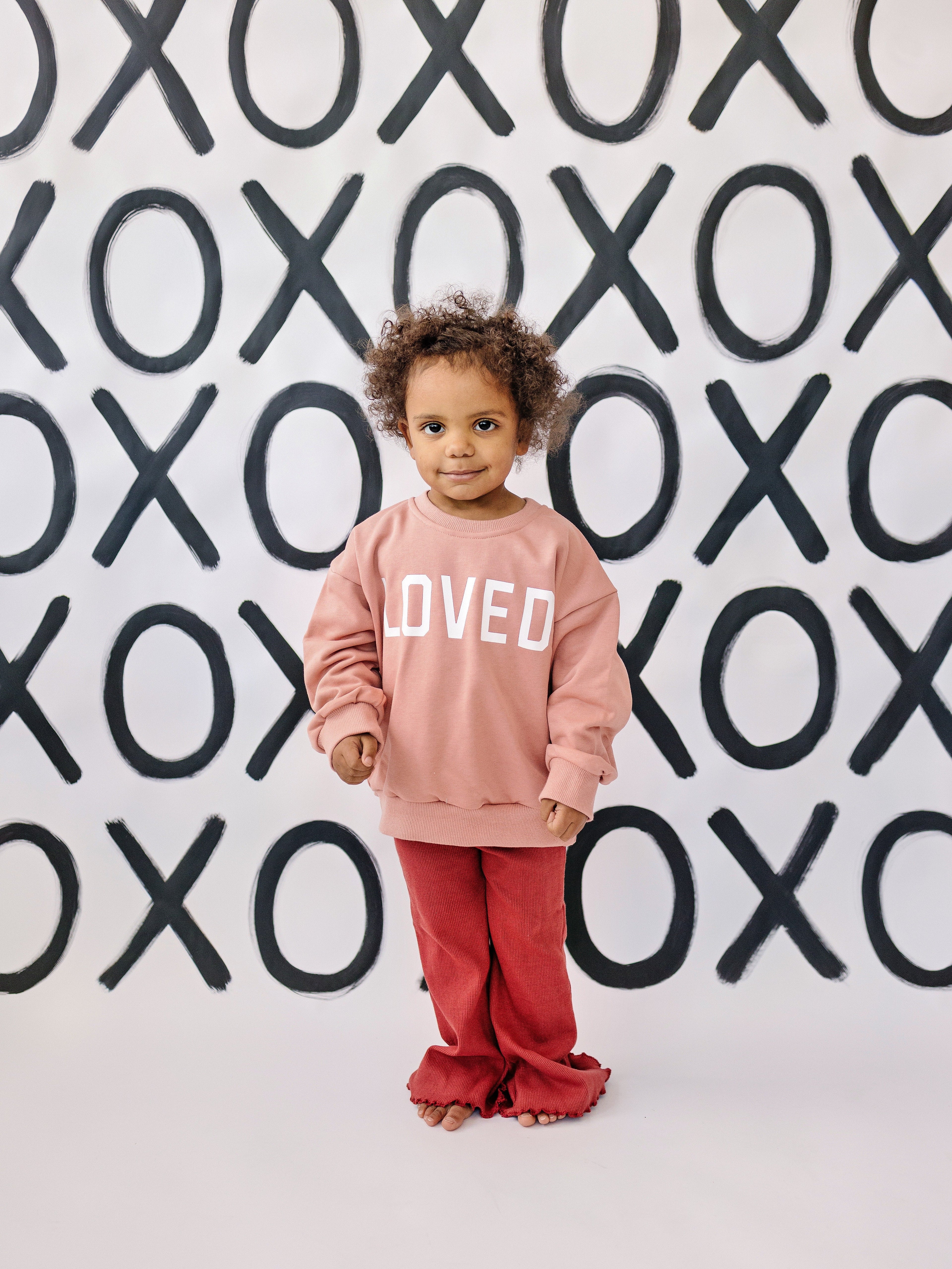 Loved Crewneck Sweatshirt - Red or Pink - P's One-Stop Shop 