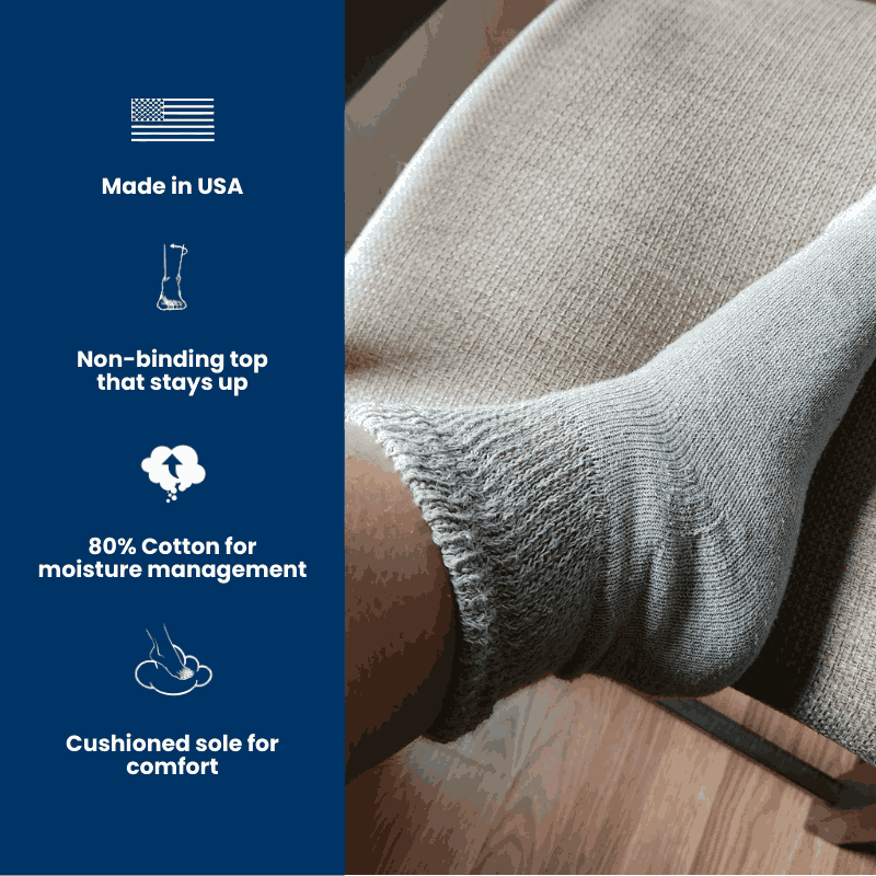 Men's Cotton Diabetic Ankle Socks (6 Pair) - P's One-Stop Shop 