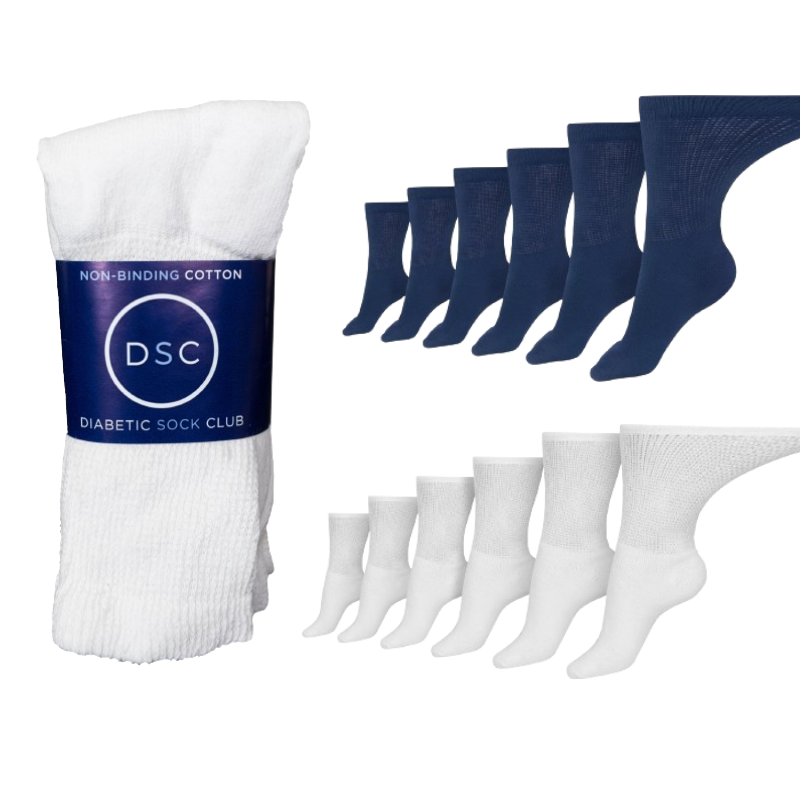 Men's Cotton Diabetic Crew Socks (6 Pair) - P's One-Stop Shop 