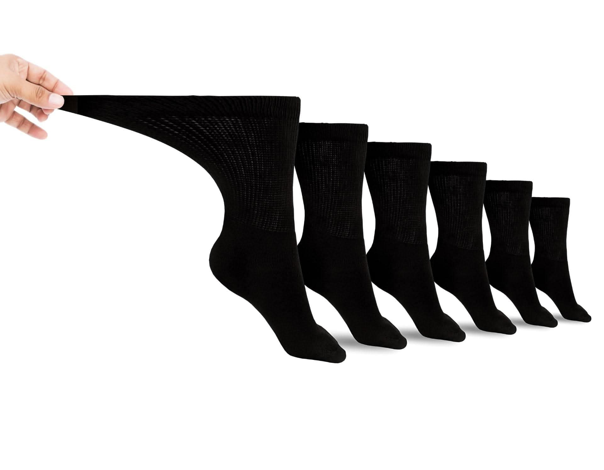 Men's Cotton Diabetic Crew Socks (6 Pair) - P's One-Stop Shop 