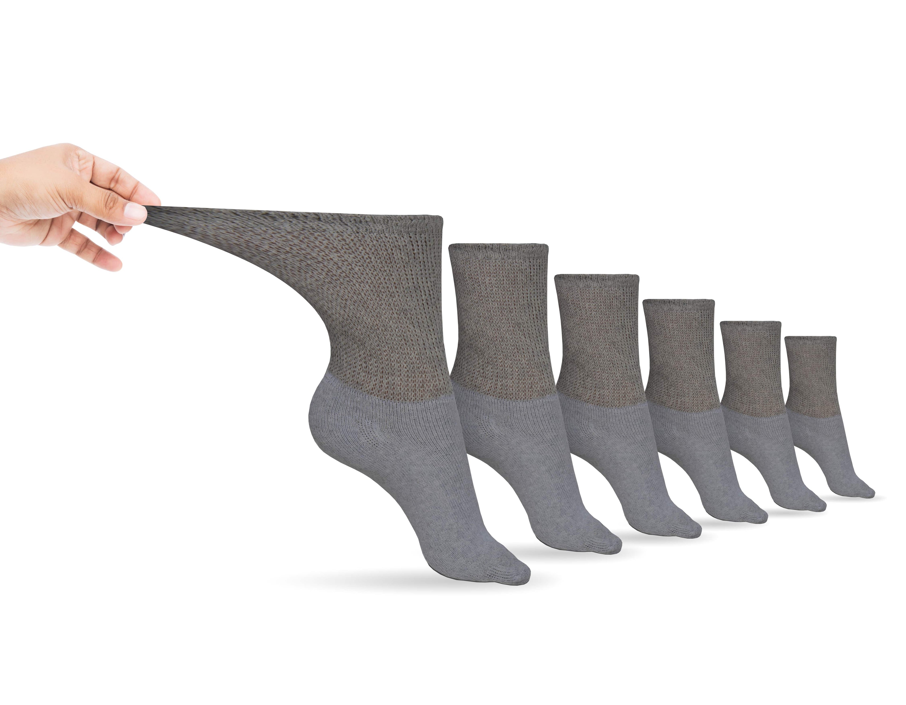 Men's Cotton Diabetic Crew Socks (6 Pair) - P's One-Stop Shop 