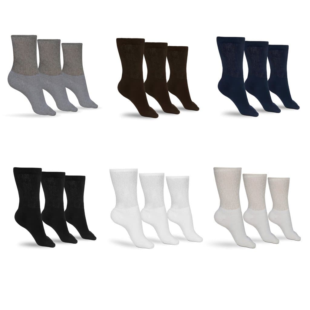Men's Cotton Diabetic Crew Socks (Assorted) - P's One-Stop Shop 