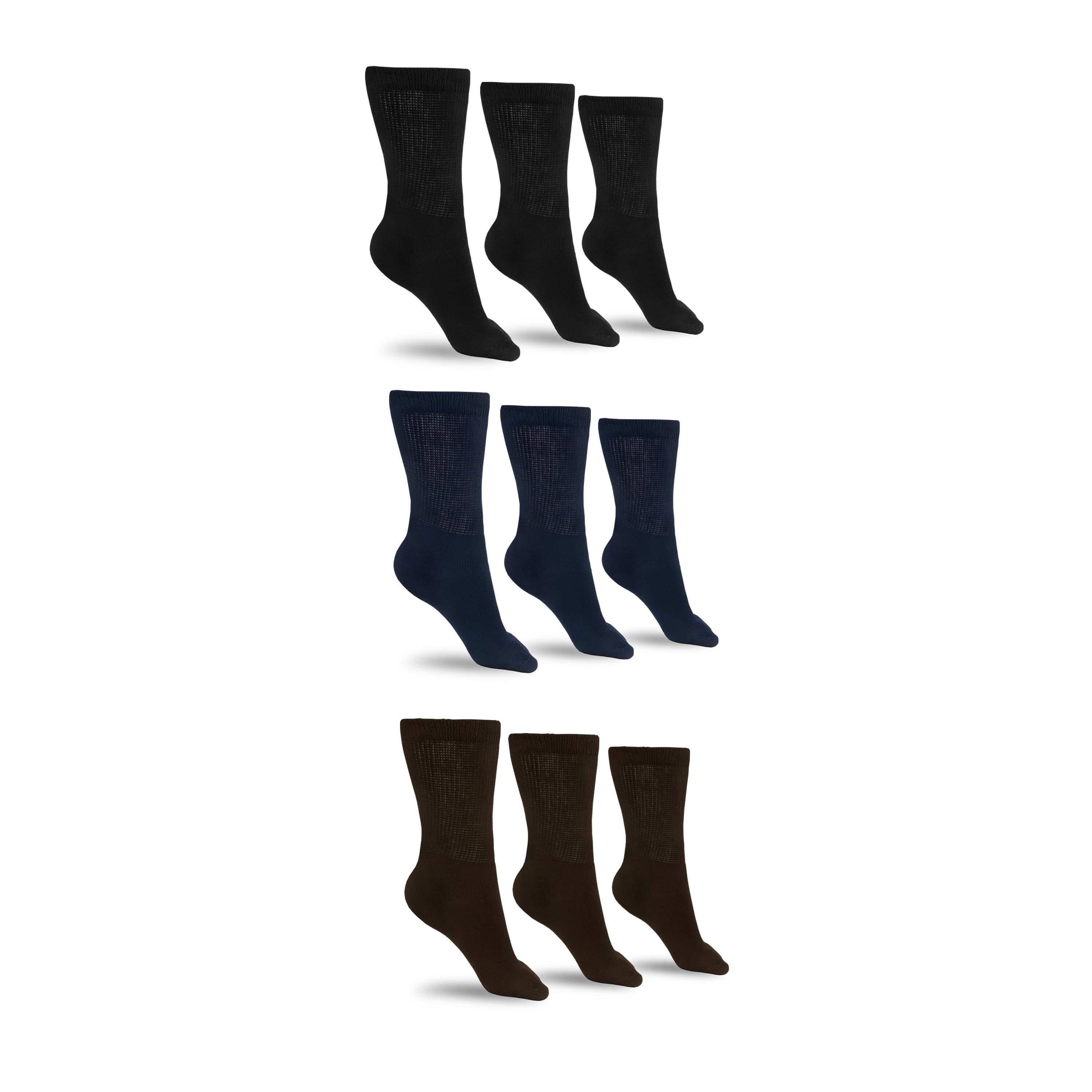 Men's Cotton Diabetic Crew Socks (Assorted) - P's One-Stop Shop 