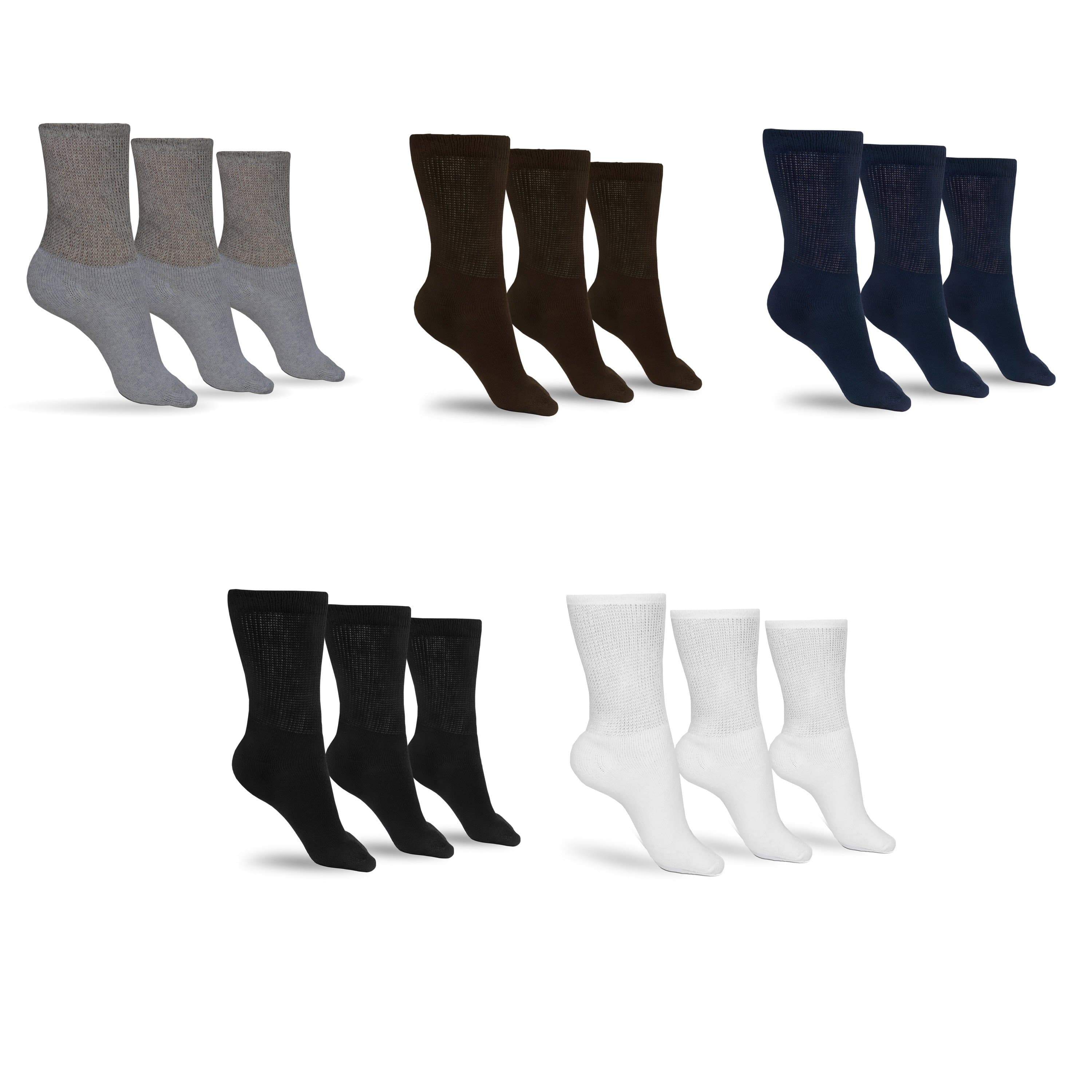 Men's Cotton Diabetic Crew Socks (Assorted) - P's One-Stop Shop 