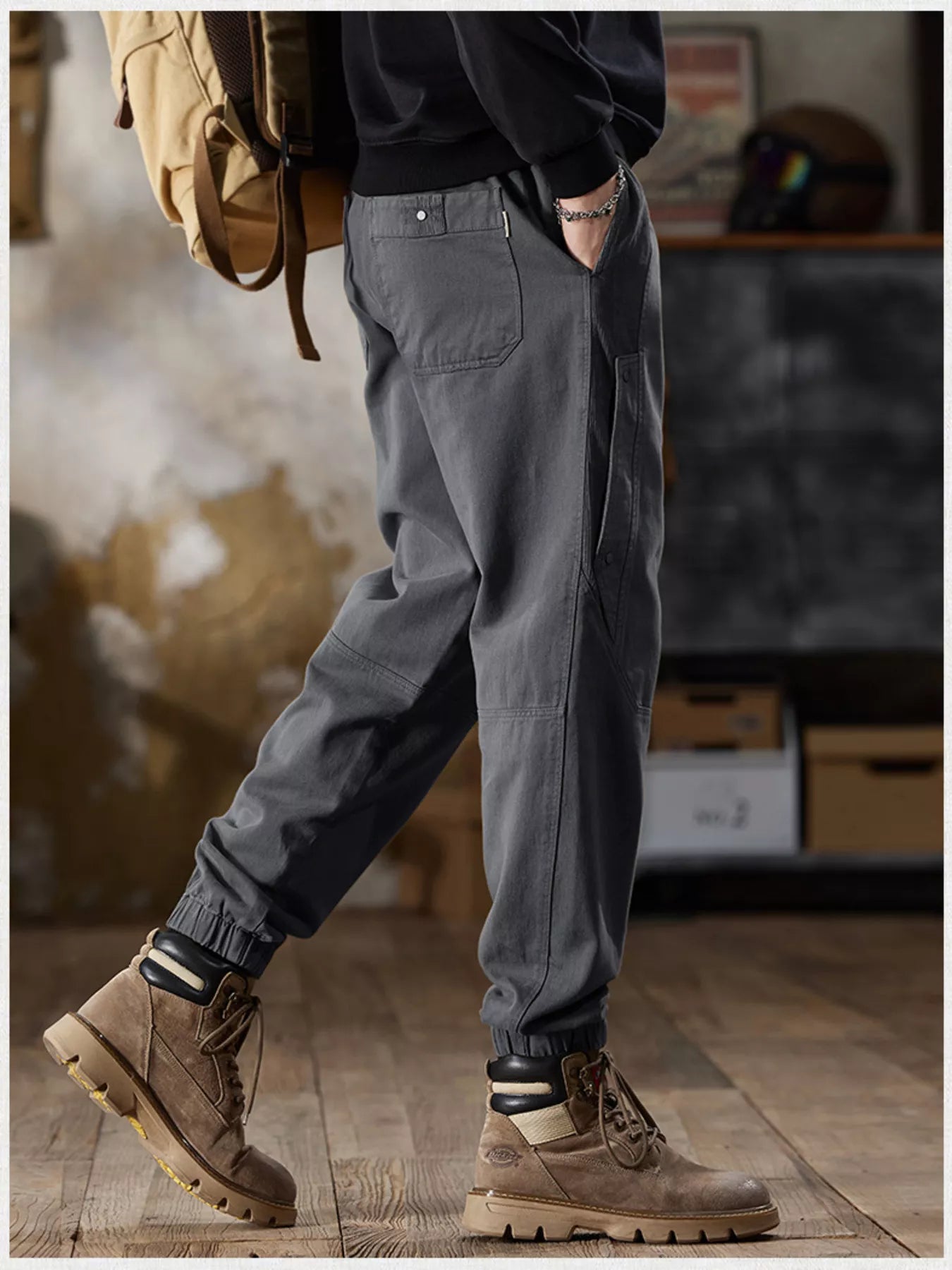 Men's Full Size Casual Drawstring Cargo Joggers Plus Size - P's One-Stop Shop 