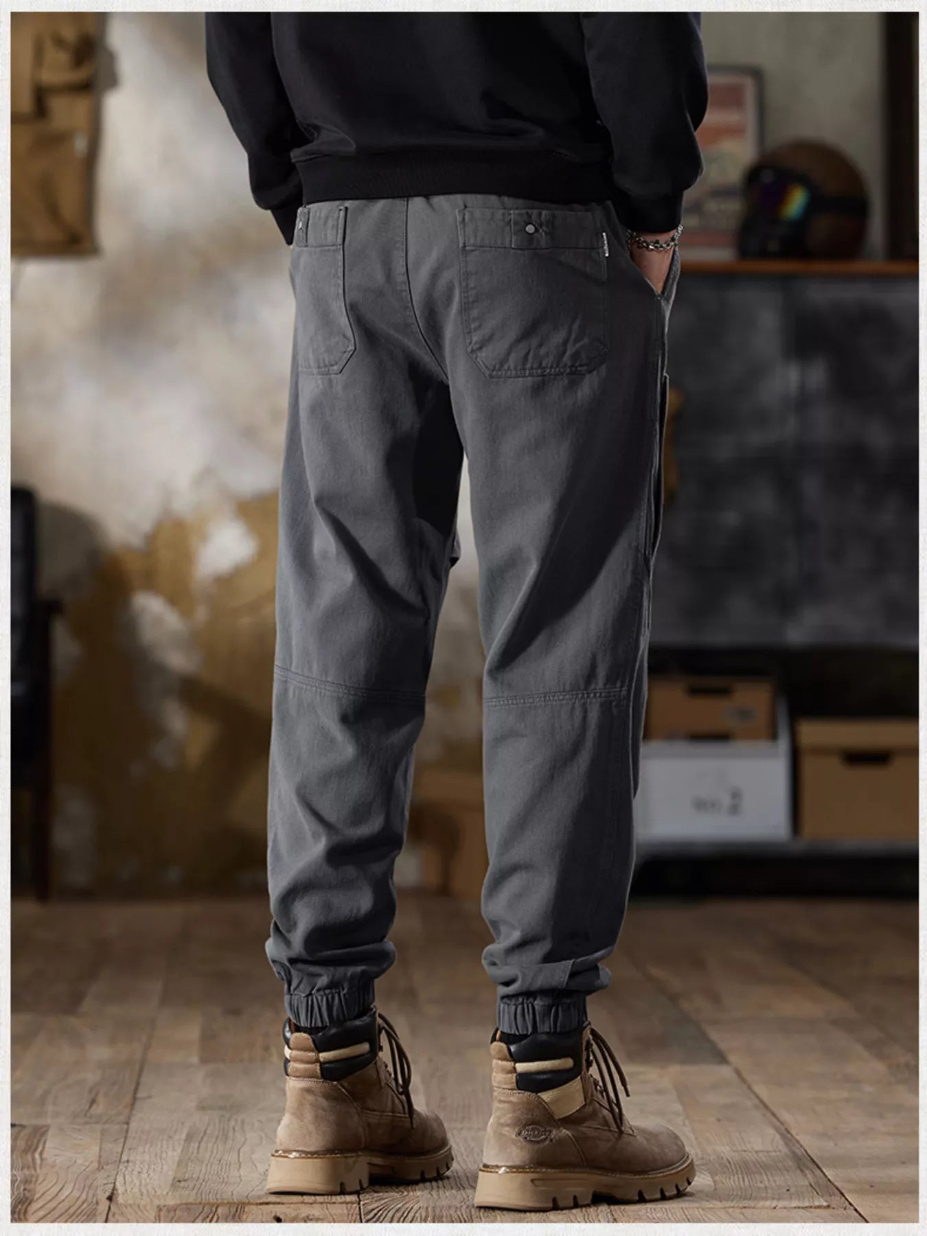 Men's Full Size Casual Drawstring Cargo Joggers Plus Size - P's One-Stop Shop 