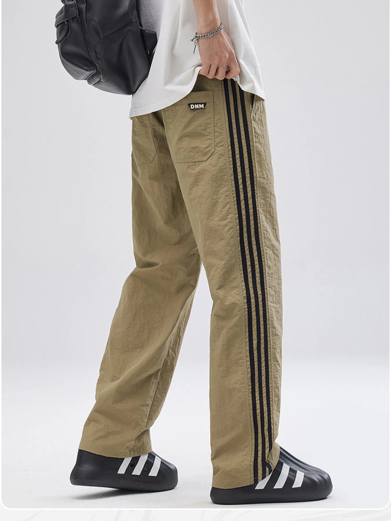 Men's Full Size Drawstring Wide Leg Pants with Side Striped Plus Size - P's One-Stop Shop 