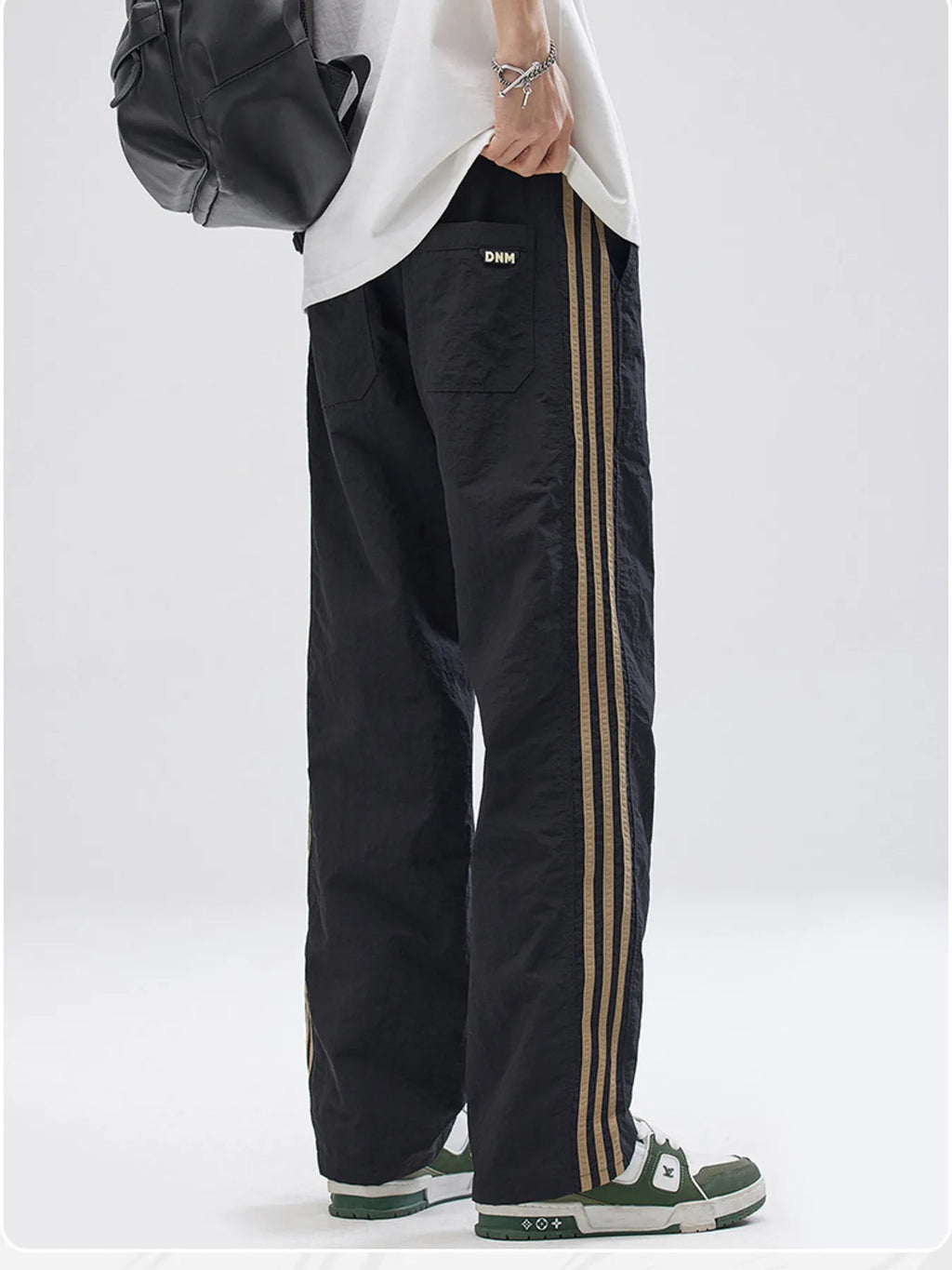 Men's Full Size Drawstring Wide Leg Pants with Side Striped Plus Size - P's One-Stop Shop 