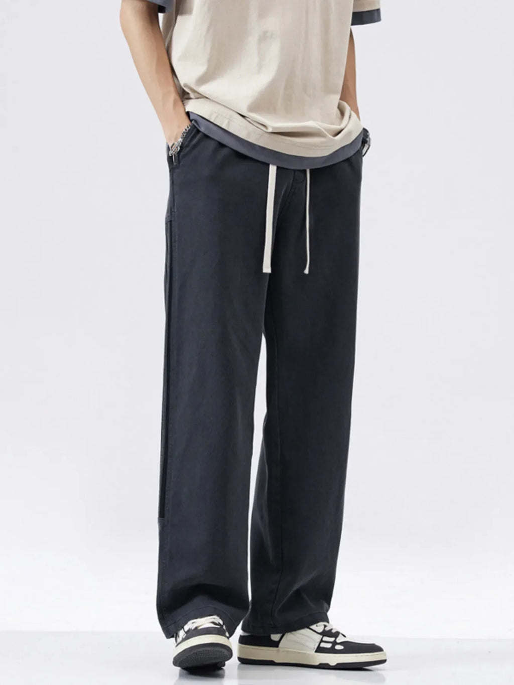 Men's Full Size Loose-Fit Drawstring Casual Pants Plus Size - P's One-Stop Shop 