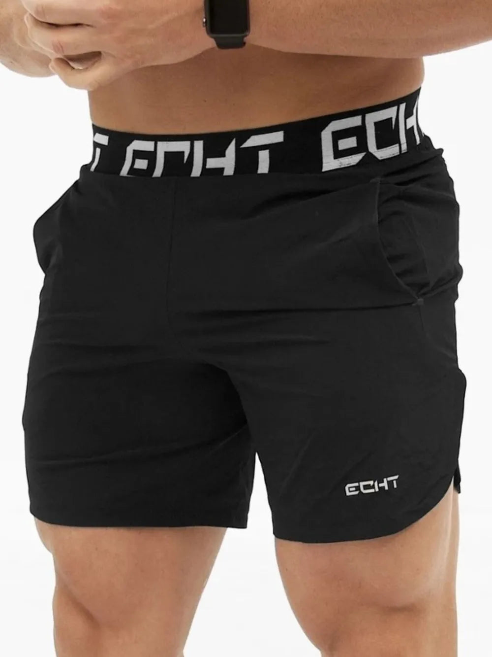 Men's Letter Elastic Waist Active Shorts - P's One-Stop Shop 