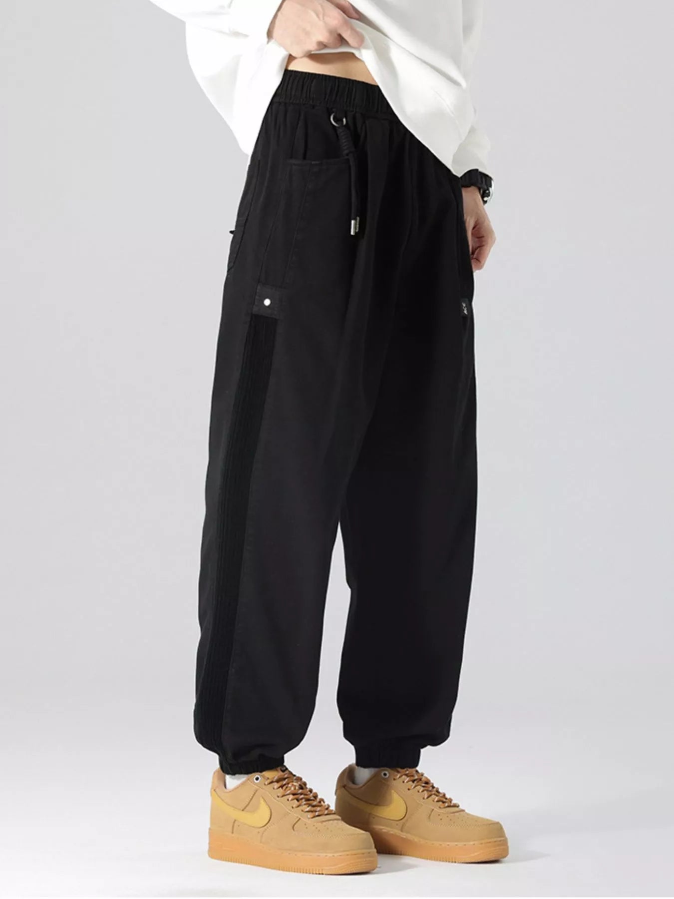 Men's Plus Size Drawstring Cargo Joggers - P's One-Stop Shop 