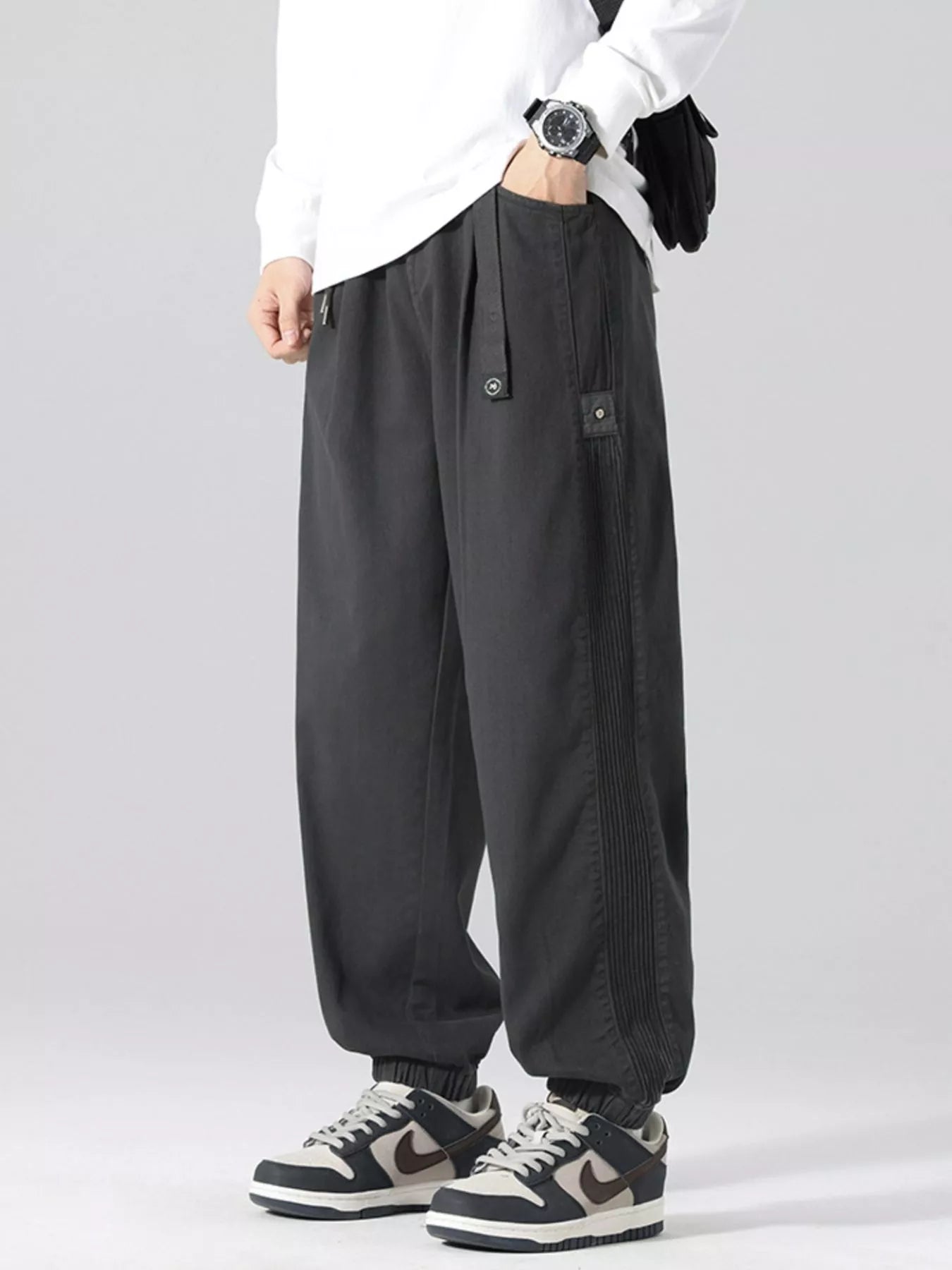 Men's Plus Size Drawstring Cargo Joggers - P's One-Stop Shop 