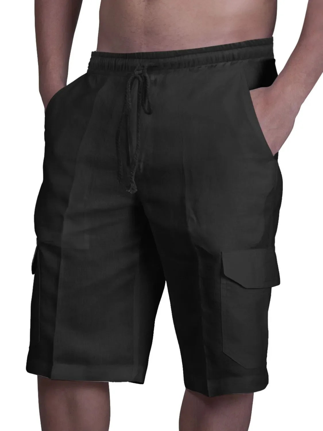 Men's Plus Size Drawstring Pocketed Shorts - P's One-Stop Shop 