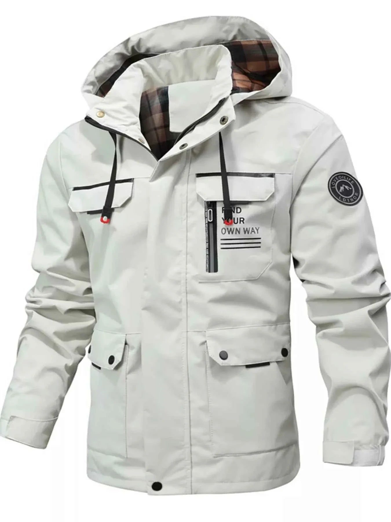 Men's Plus Size Hooded Outdoor Windproof Coat - P's One-Stop Shop 
