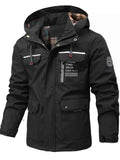 Men's Plus Size Hooded Outdoor Windproof Coat - P's One-Stop Shop 