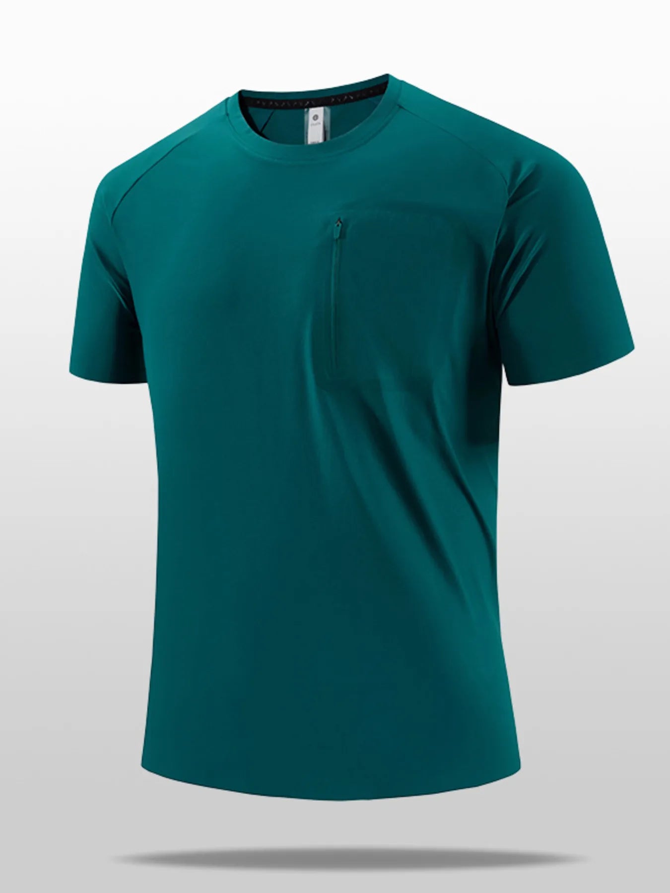 Men's Plus Size Quick-Dry T-Shirt with Zipper Pocket - P's One-Stop Shop 