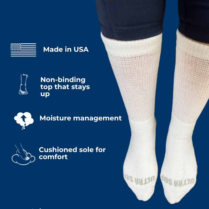 Men's Ultra-Soft Upper Calf Diabetic Socks (4 Pair) - P's One-Stop Shop 